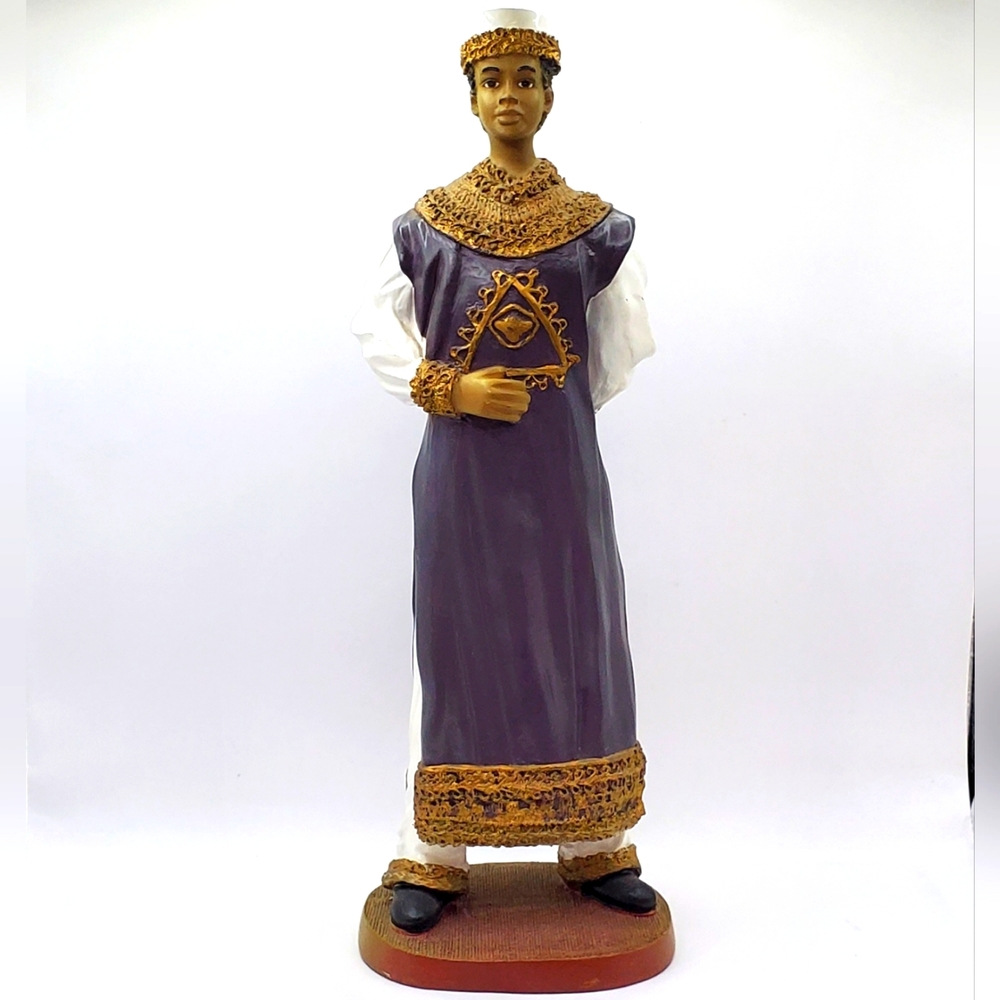 African Prince Groom Man With Purple And Golden Traditional Robe Figurine 13"